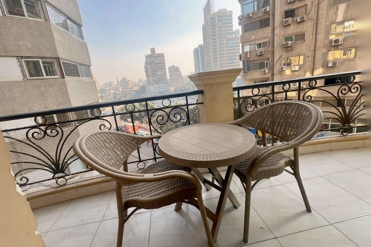 Balcony with city view